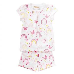 NEW PETIDOUX kids' summer pajamas in over the rainbow